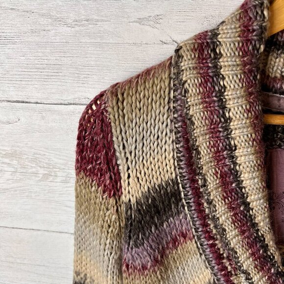 EDC by Esprit Sweater Womens Size M/8 Colorful Neutral Wool Blend Shawl Neckline - Picture 11 of 16